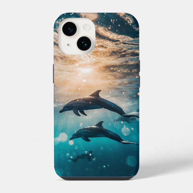 14 Funda para iPhone / iPad de delfines hermosos (Reverso )