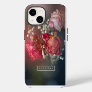 14 Funda para iPhone personalizada de flores rosadas