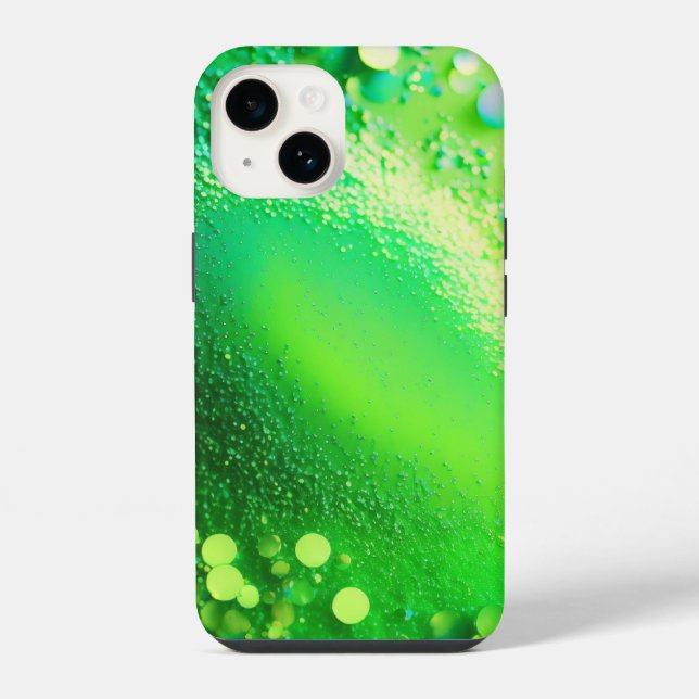 14 Funda rígida para iPhone Mate de brillo verde lima (Reverso )