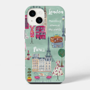 14 Mapa de viaje Londres París   Funda para Iphone 6 