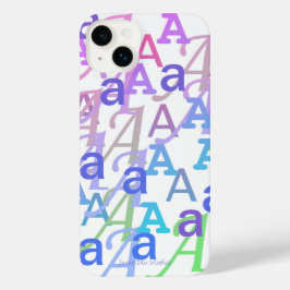 14 Plus Funda para iPhone "A" de confeti de letras