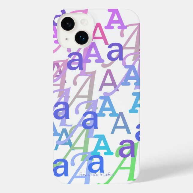 14 Plus Funda para iPhone "A" de confeti de letras (Reverso )