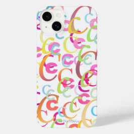 14 Plus Funda para iPhone "C" de Confeti de Letras