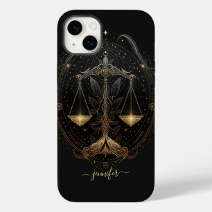 14 Plus Funda para iPhone Case-Mate Libra zodiaco negro y