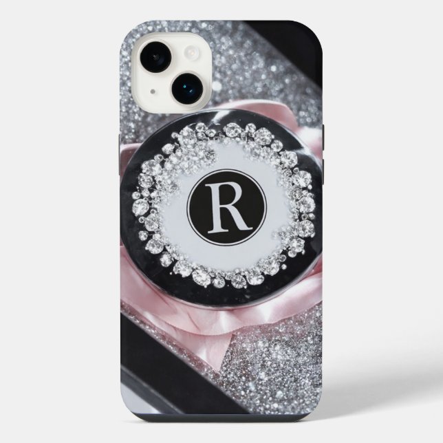 14 Plus Funda para iPhone con Brillo Plateado Glamuroso  (Reverso)