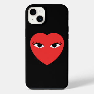 14 Plus Funda para iPhone con Corazón Rojo Adorable con Oj