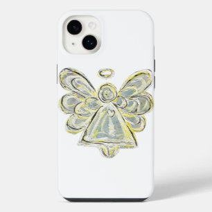 14 Plus Funda para iPhone de arte de ángel guardián blanco