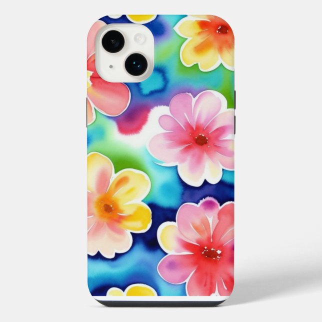 14 Plus Funda para iPhone / iPad con patrón de flores abst (Reverso)