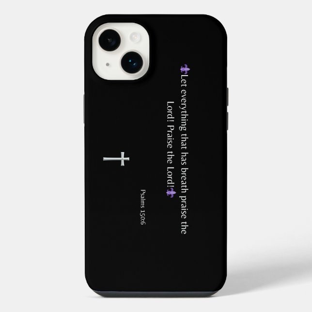 14 Plus Funda para iPhone / iPad con Salmos 150:6 Versícul (Reverso)