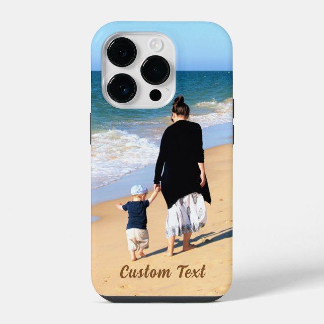 14 Pro Funda para iPhone con foto personalizada con texto (Reverso )