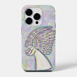 14 Pro Funda para iPhone de arte de ángel guardián blanco