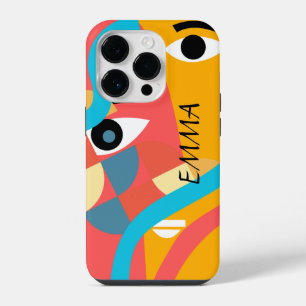 14 Pro Funda para iPhone de Arte de Cara con Colores Vívi