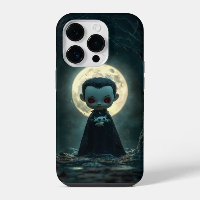 14 Pro Funda para iPhone de Tiny Dracula Halloween (Reverso )