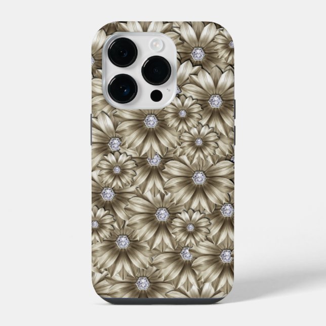 14 Pro Funda para iPhone Diamond Flowers Case-Mate (Reverso )
