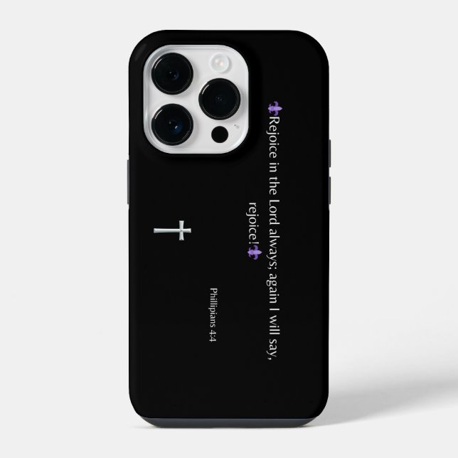 14 Pro Funda para iPhone / iPad con versículo bíblico Fil (Reverso )