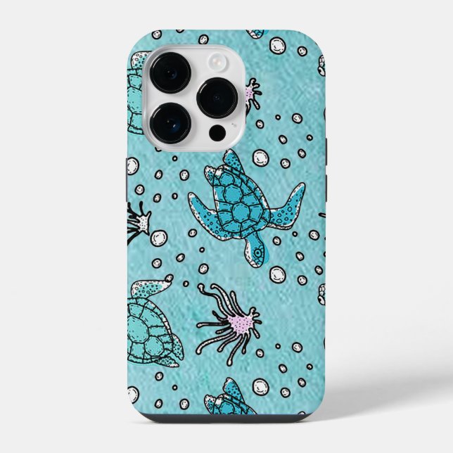 14 Pro Funda para iPHONE Tortuga Marina (Reverso )