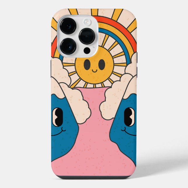 14 Pro Max Funda para iPhone al estilo hippy de los 70 Case-M (Reverso )