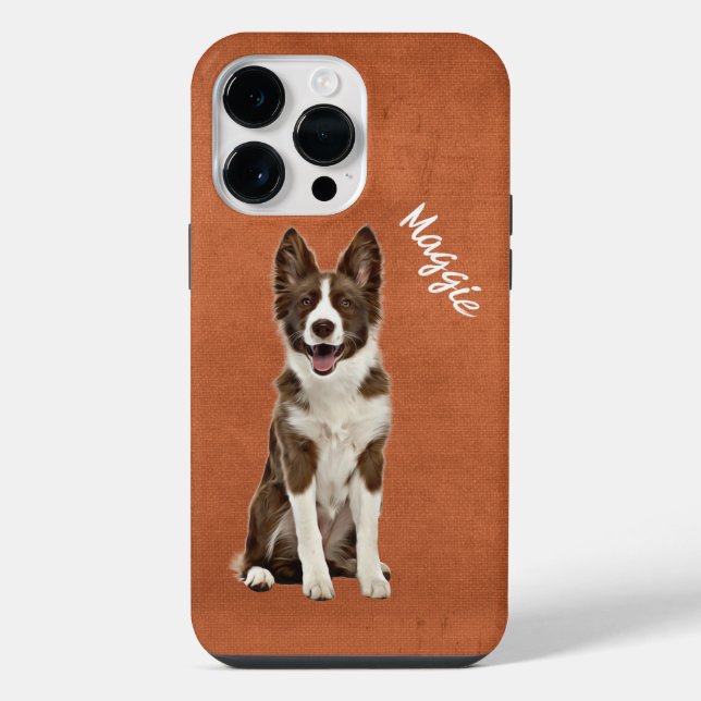 14 Pro Max Funda para iPhone Case-Mate Border Collie Grunge (Reverso )