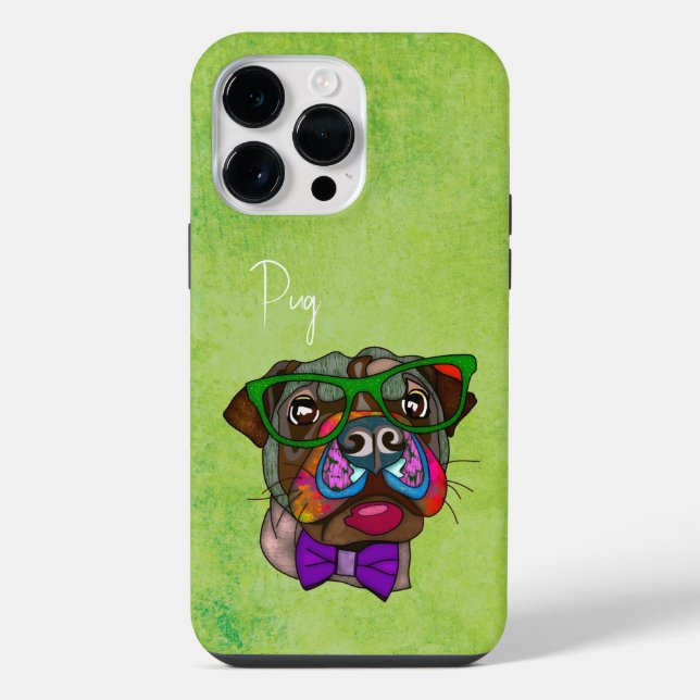 14 Pro Max Funda para iPhone Case-Mate cara fea de Pug (Reverso )