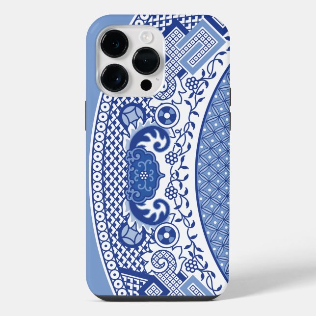14 Pro Max Funda para iPhone / iPad Classic Blue Willow (Reverso )