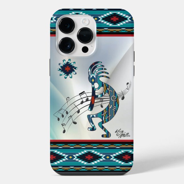 14 Pro Max Funda para iPhone Kokopelli Turquesa (Reverso )