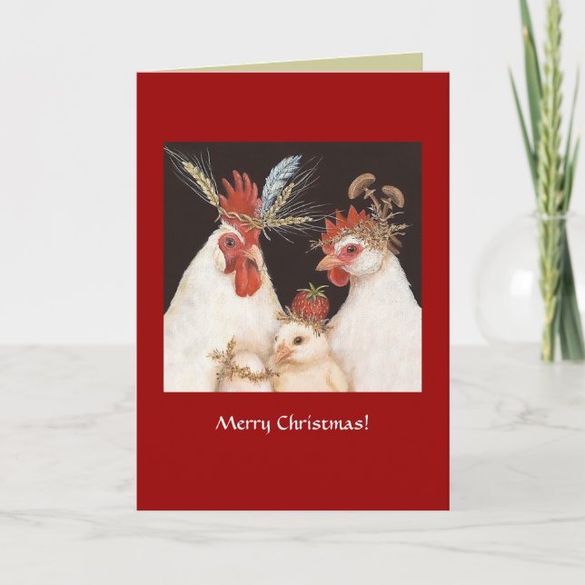 (#14) Tarjeta de Navidades familiares de pollo (Anverso)