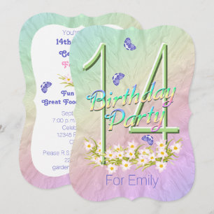 14to Invitaciones del jardín del arco iris de la