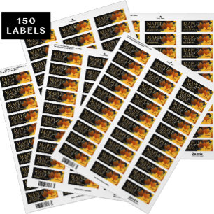 150 etiquetas de jarabe de plástico de hoja de arc