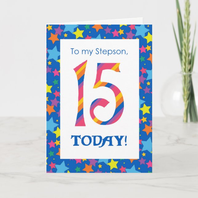 15.ª tarjeta de cumpleaños para las rayas y estrel (Anverso)