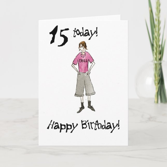 15.ª tarjeta de cumpleaños para un niño (Anverso)