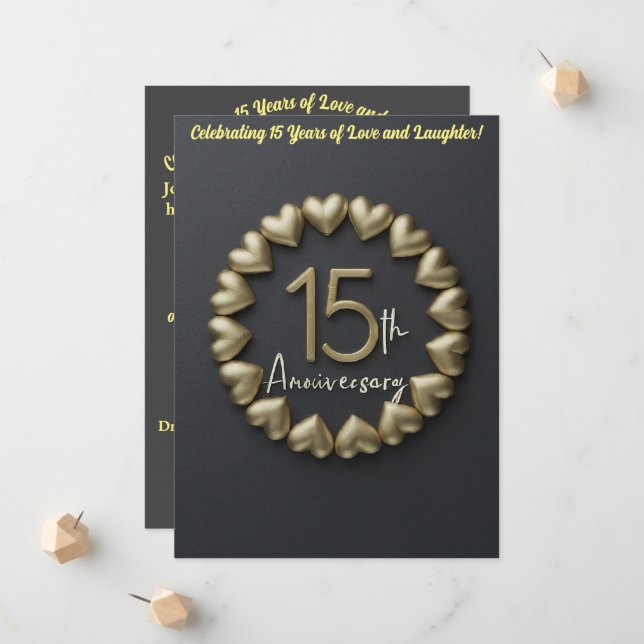 15.ª tarjeta de invitación al aniversario del Boda (Anverso/Reverso In Situ)