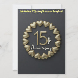 15.ª tarjeta de invitación al aniversario del Boda