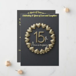 15.ª tarjeta de invitación al aniversario del Boda
