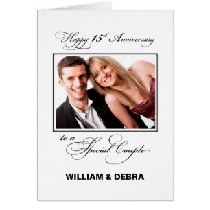15.º Aniversario Boda Nombre y foto personalizados