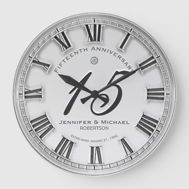 15.º Aniversario del Boda de Plata Gran Reloj (Anverso)