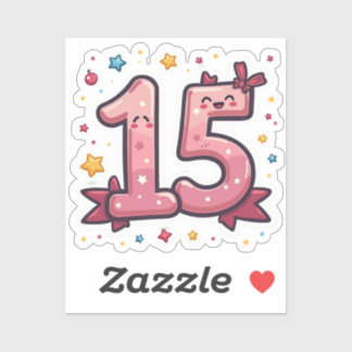 15.º Pegatina de cumpleaños