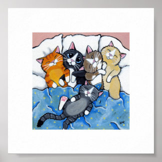 15,2 cm x 15,2 cm | Arte de gatos caprichoso | Gat