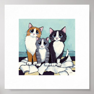 15,2 cm x 15,2 cm | Arte de gatos caprichoso | Nau