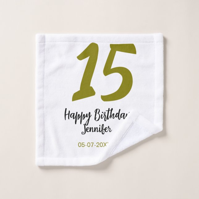 15 años quiencenera añadir fecha año dorado (Toallita)