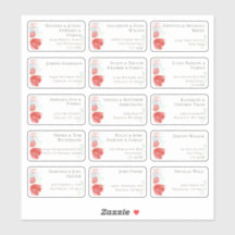 15 Boda individual Pegatina de dirección de invita