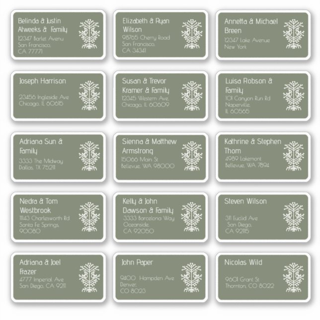 15 Boda individual Pegatina de dirección de invita (Anverso)