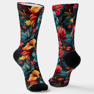 #15 Calcetines de la tripulación con patrón floral
