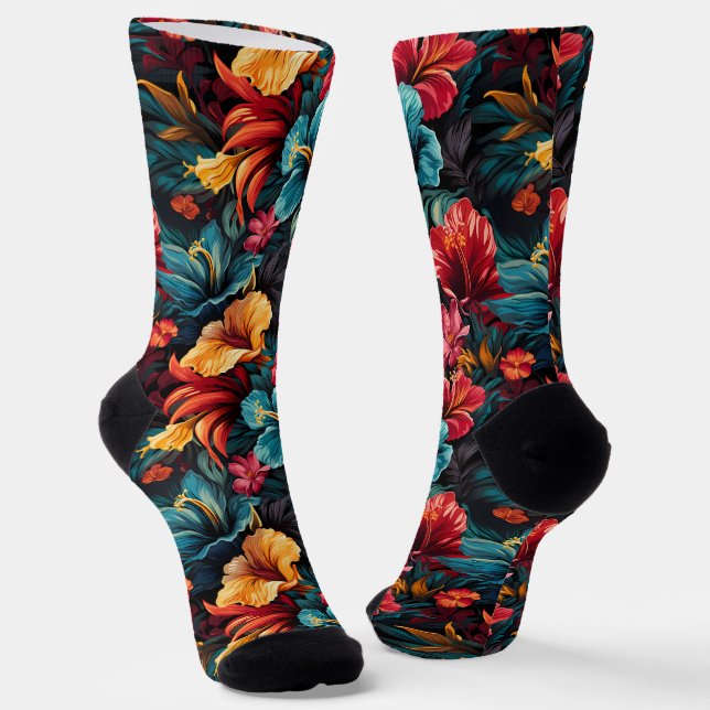 #15 Calcetines de la tripulación con patrón floral (Angular)
