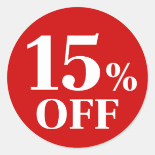15% DE DESCUENTO Pegatina clásica redonda con fond