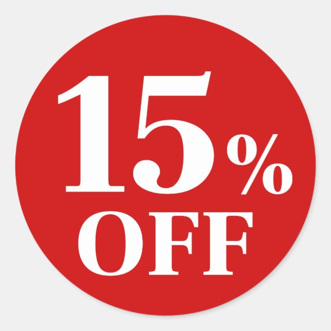 15% DE DESCUENTO Pegatina clásica redonda con fond (Anverso)