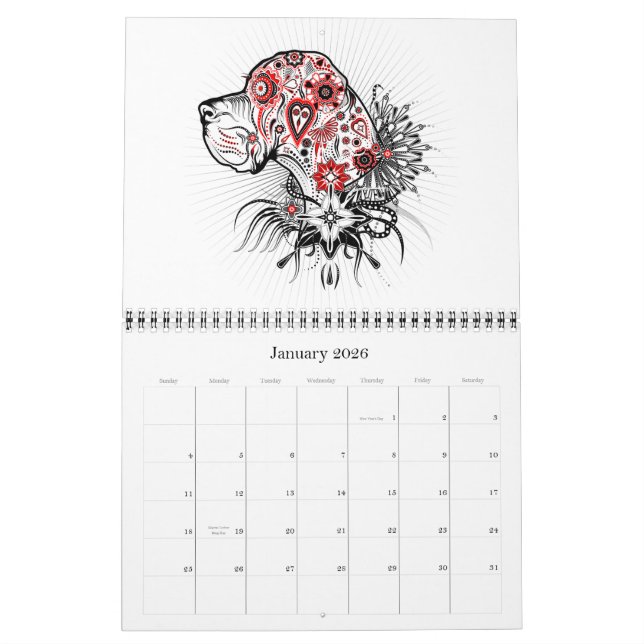 15 meses Gran calendario danés (Jan 2026)