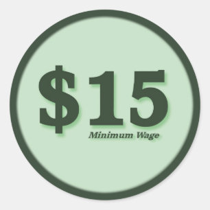 $15 pegatinas en efectivo del salario mínimo - núm