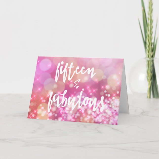 15 y fabuloso, tarjeta de felicitación de cumpleañ (Anverso)