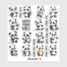 15pcs Panda Series para Pegatinas de diarios y lib