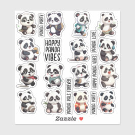 15pcs Panda Series para Pegatinas de diarios y lib